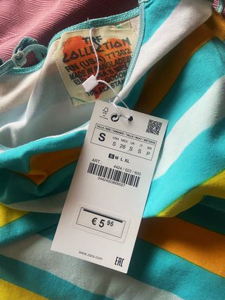 Camiseta Zara Trf Top Rayas Talla S Mujer Nueva