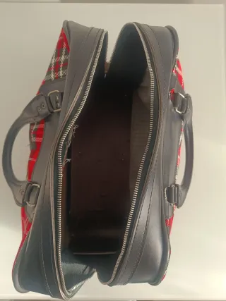 Bolso de viaje vintage a cuadros