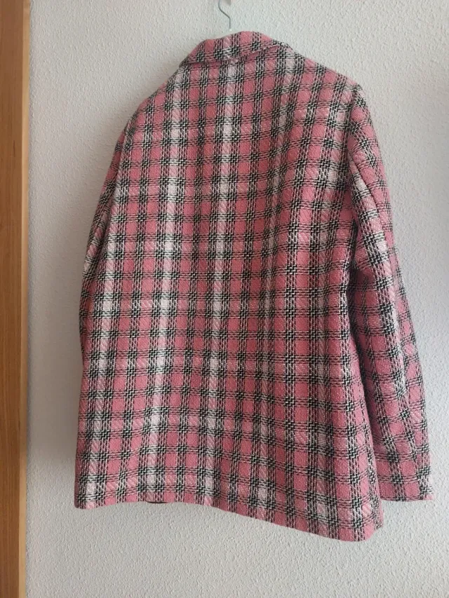 Blazer Stradivarius XL Rosa Cuadros