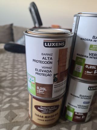4 botes barniz Luxens madera interior nuevos