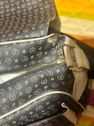 Borsa Pollini monogram beige e marrone