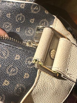 Borsa Pollini monogram beige e marrone