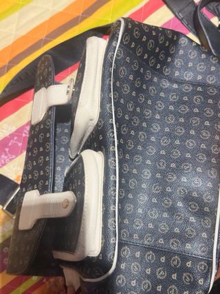 Borsa Pollini monogram beige e marrone