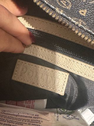 Borsa Pollini monogram beige e marrone