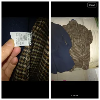 Cappotto donna blu e marrone