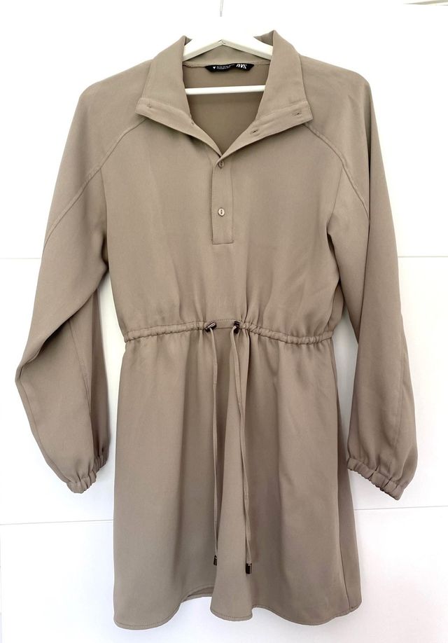 Vestido Zara XS Oversize Fluido Camisero Mujer