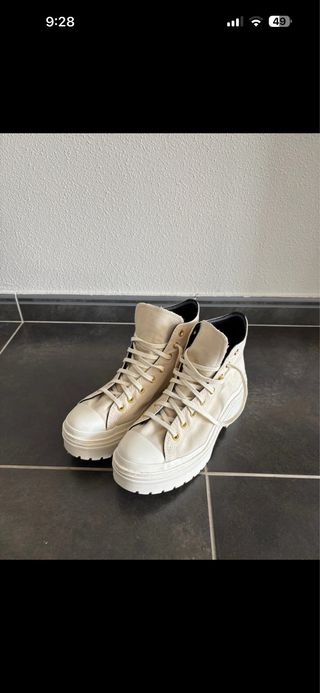 Converse Beige/Blanco Plataforma Botas