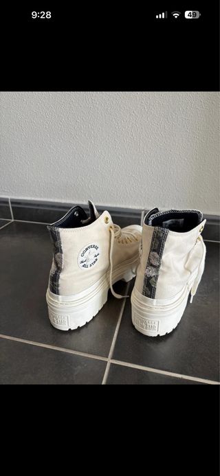 Converse Beige/Blanco Plataforma Botas