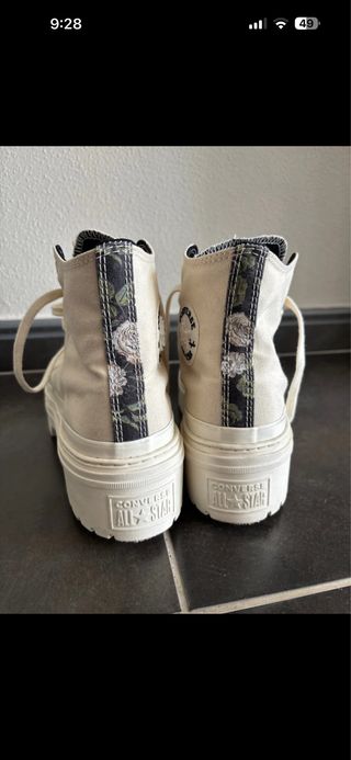 Converse Beige/Blanco Plataforma Botas