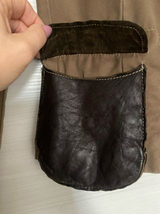 Giacca Benetton marrone taglia 42 con tasche pelle