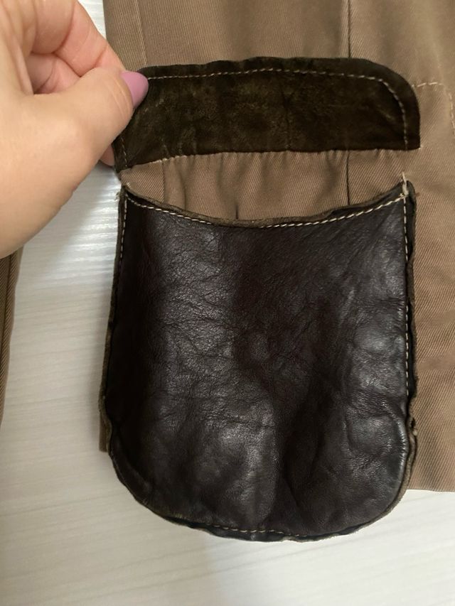 Giacca Benetton marrone taglia 42 con tasche pelle