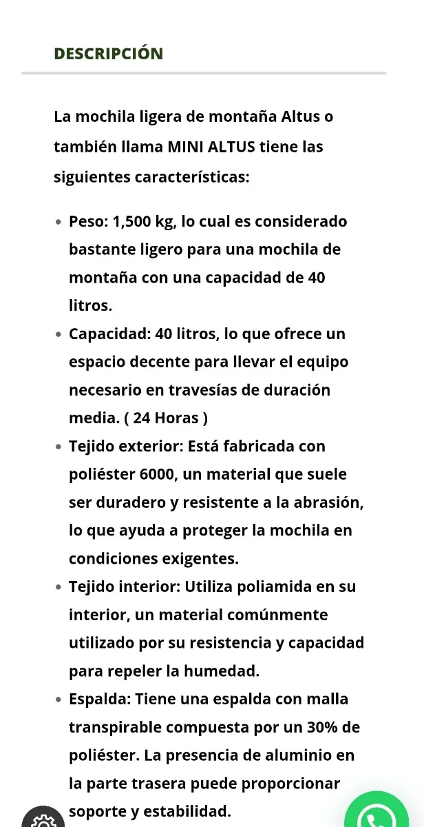 Mochila ALTUS  Militar