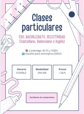 Clases particulares inglés valenciano y castellano