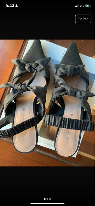 Zapatos Zara Negros con Lazos
