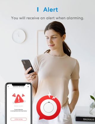 Detector de humo inteligente Meross Wi-Fi 3 piezas