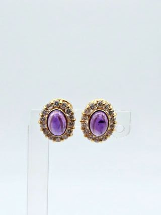 Pendientes de Oro 18K, Piedra Central, 3,57gr, 1cm