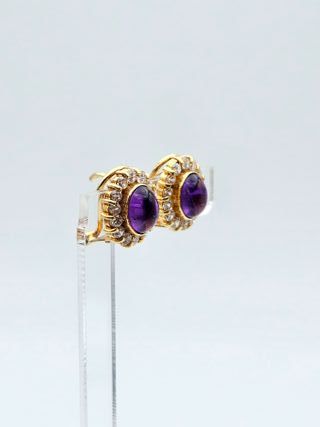 Pendientes de Oro 18K, Piedra Central, 3,57gr, 1cm