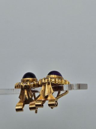 Pendientes de Oro 18K, Piedra Central, 3,57gr, 1cm