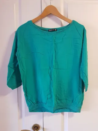 Blusa Shana turquesa manga 3/4