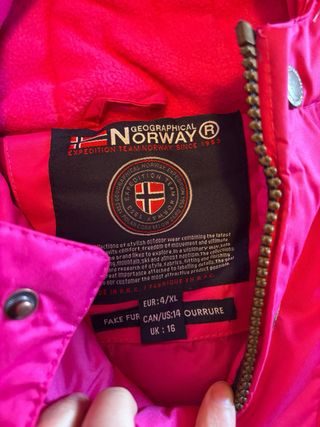 Anorak Geographical Norway Rosa Talla XL