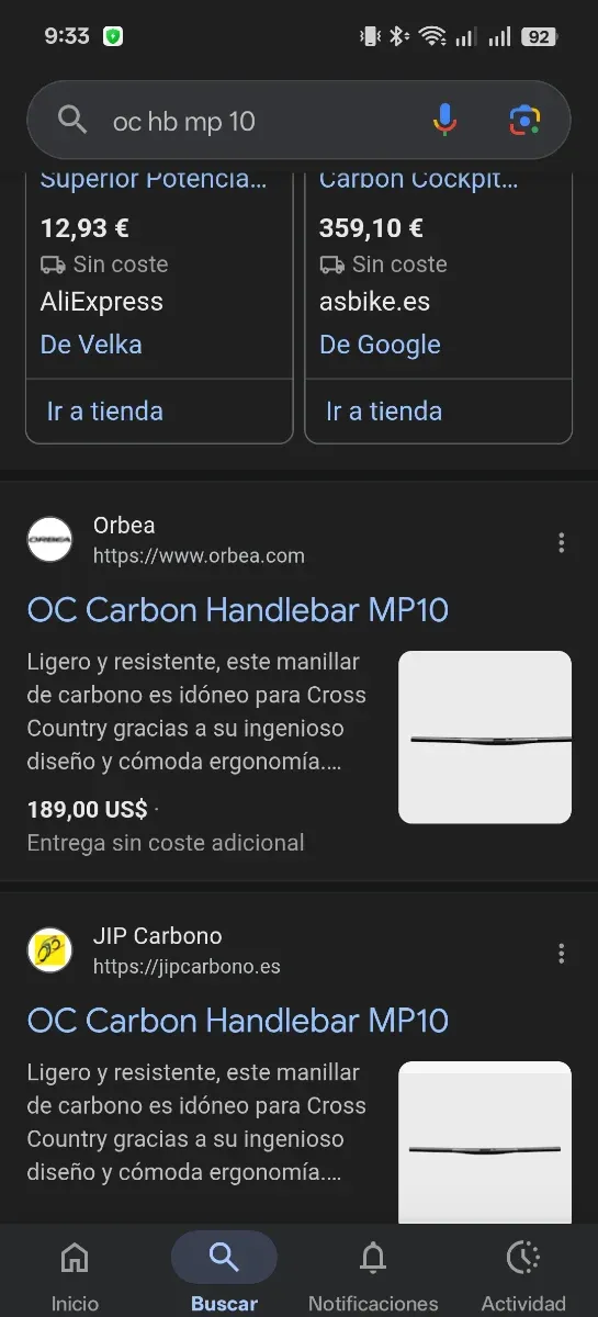 Manillar Carbono HBMP10 760mm