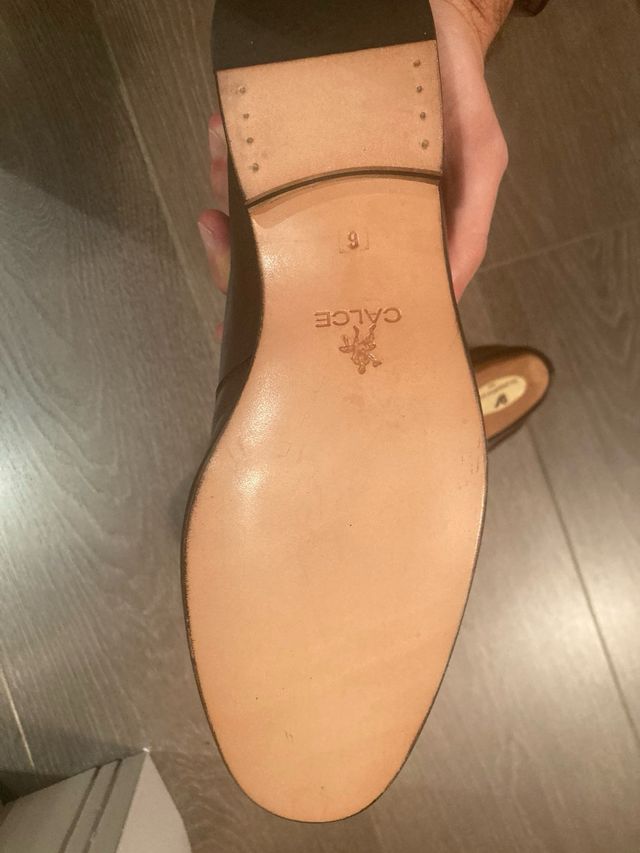 Zapatos Calce mocasín piel marrón con borlas 39,5