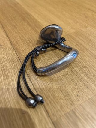 Pulsera Uno de 50 Plata y Piedra verde oscuro