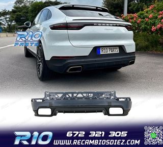 PARAGOLPES TRASERO PORSCHE CAYENNE 18-23 + DIFUSOR LOOK TURB