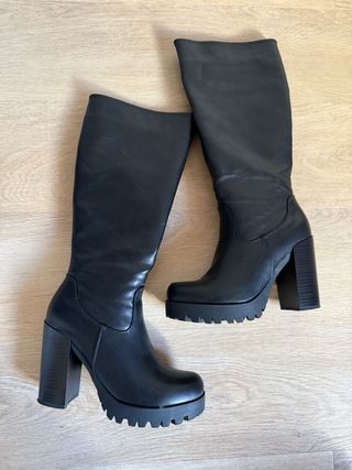 Stivali neri tacco alto plateau donna 36