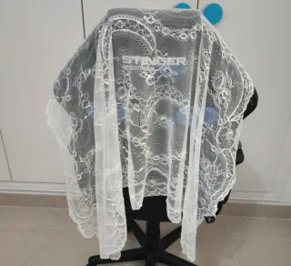 Mantilla Fallera Niña Blanca 