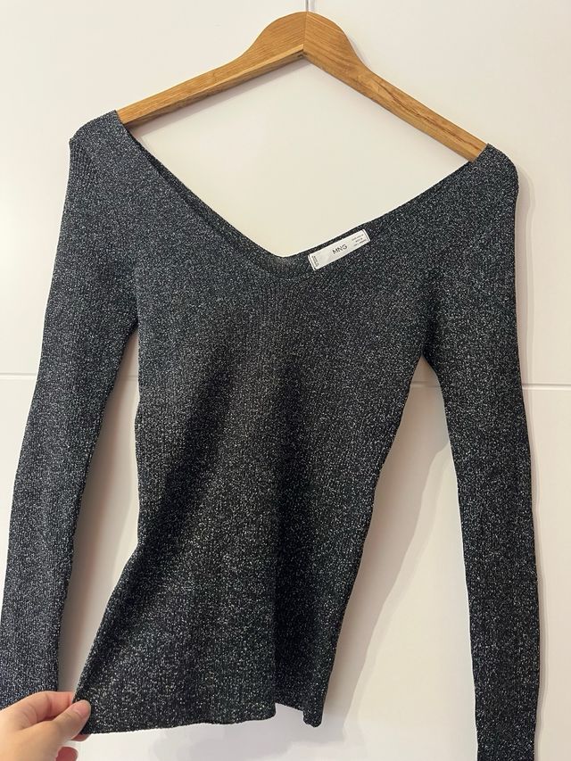 Top Mango brillante talla M