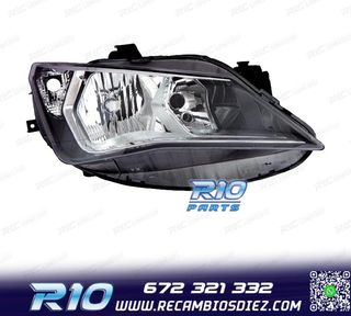 FARO DCH PARA SEAT IBIZA 12-17 FONDO OSCURO + CROMO