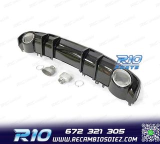 DIFUSOR AUDI A4 B9 S LINE 16- LOOK RS4 NEGRO BRILLO