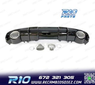 DIFUSOR AUDI A4 B9 S LINE 16- LOOK RS4 NEGRO BRILLO