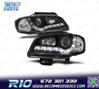 FAROS PARA SEAT IBIZA CORDOBA 6K2 99-02 LUZ DIURNA FONDO NEG
