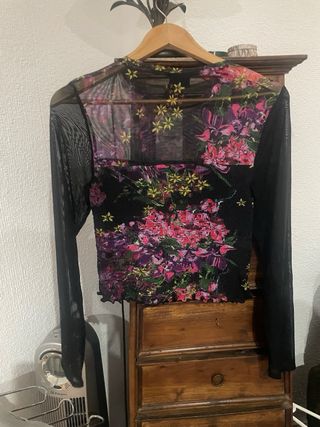 Blusa Desigual Transparente Estampada