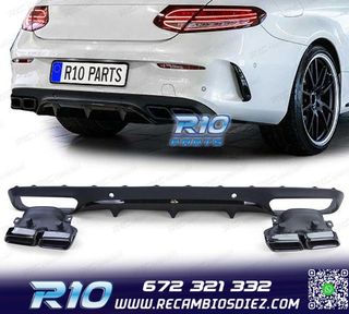DIFUSOR MERCEDES CLASE C C205 COUPÉ 15-18 LOOK AMG PDC NEGR