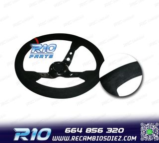 VOLANTE INVERTIDO PIEL VUELTA NEGRO BRAZOS NEGROS Y RIBETE R