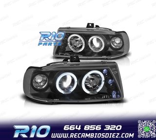 FAROS SEAT IBIZA CORDOBA 6K 93-99 OJOS ANGEL FONDO NEGRO