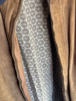 Bomber ante marrón con forro estampado