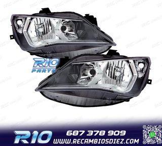 FAROS PARA SEAT IBIZA 12-17 FONDO OSCURO + CROMO