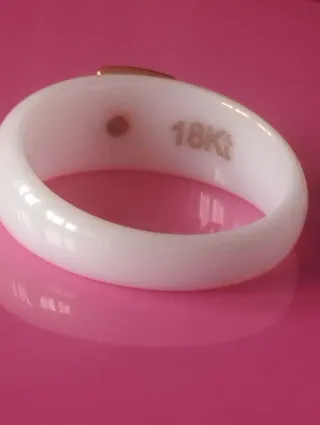 Anillo cerámica L oro 18k