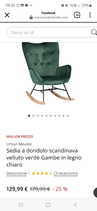 Poltrona dondolo Urban Meuble verde