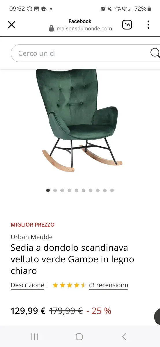 Poltrona dondolo Urban Meuble verde