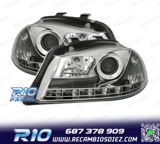 FAROS PARA SEAT IBIZA Y CORDOBA 6L 02-08 LUZ DIURNA LED FOND
