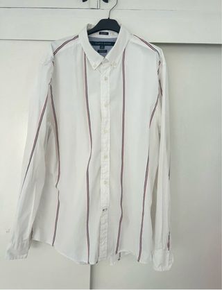 Camisa Tommy Hilfiger Blanca Rayas XL