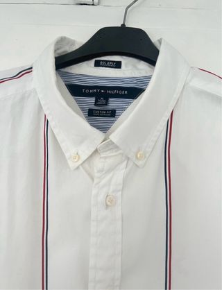 Camisa Tommy Hilfiger Blanca Rayas XL
