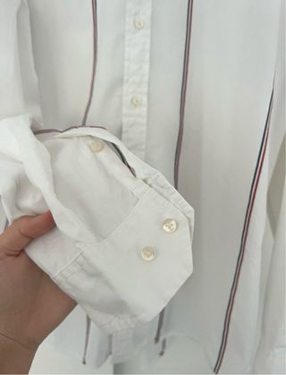Camisa Tommy Hilfiger Blanca Rayas XL