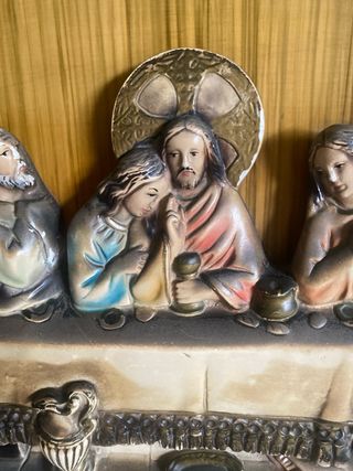 Cuadro La Última Cena Cristo. Antiguo
