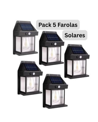 Pack 5 Farolas Solares con Sensor Movimiento